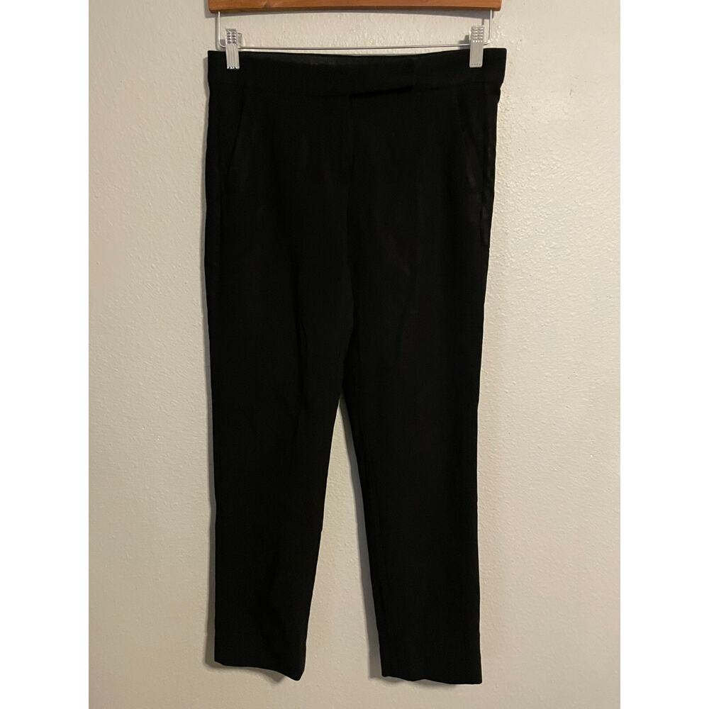 Max Mara Womens Pants Size 2 Black Wool Blend Tapered Leg High Rise Career
